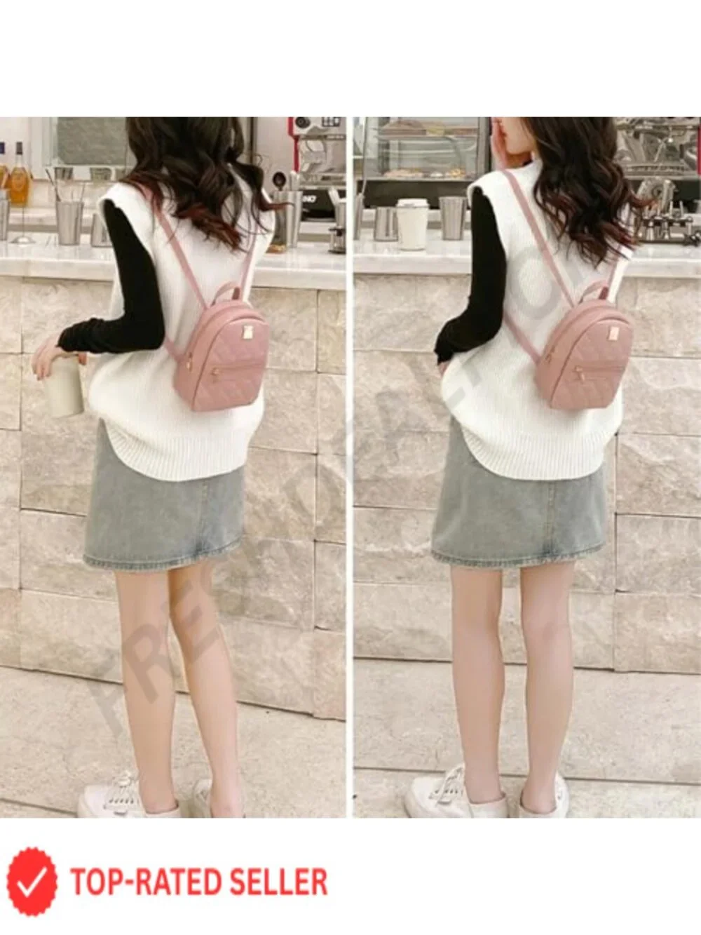 Mini Backpack Purse for Women, Waterproof Faux Leather, Adjustable Strap, 2
